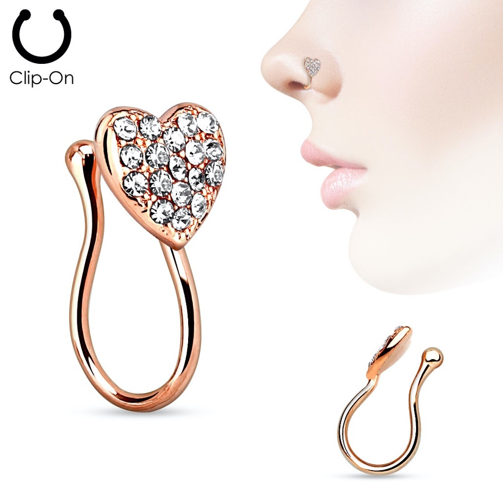Roxanne Heart Non-Piercing Nose Clip